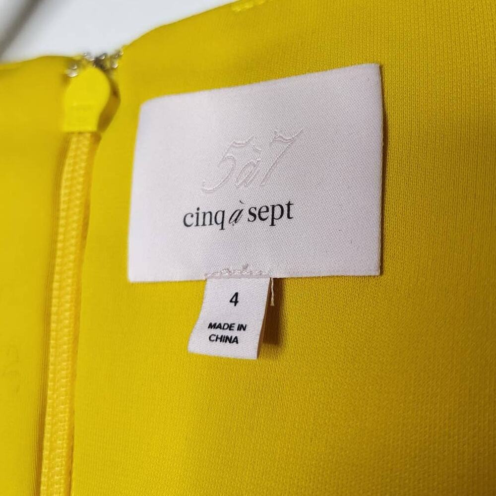 Cinq a Sept Miah Dress in Pineapple Bright Yellow Long Sleeve - Picture 7 of 10